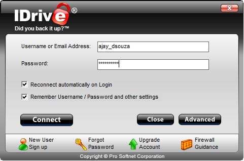 IDrive_Login