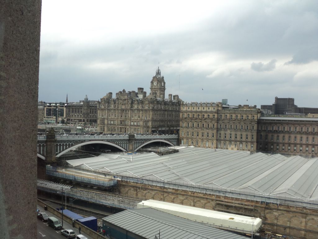 View of Edinburgh Waverly station from our hotel room