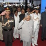President A.P.J. Abdul Kalam stands in salute at Mahim Station – Photo courtesy Reuteurs