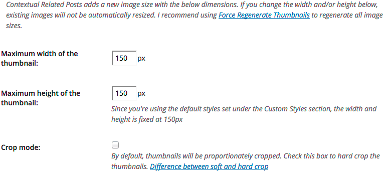 Thumbnail options in Contextual Related Posts 2.0