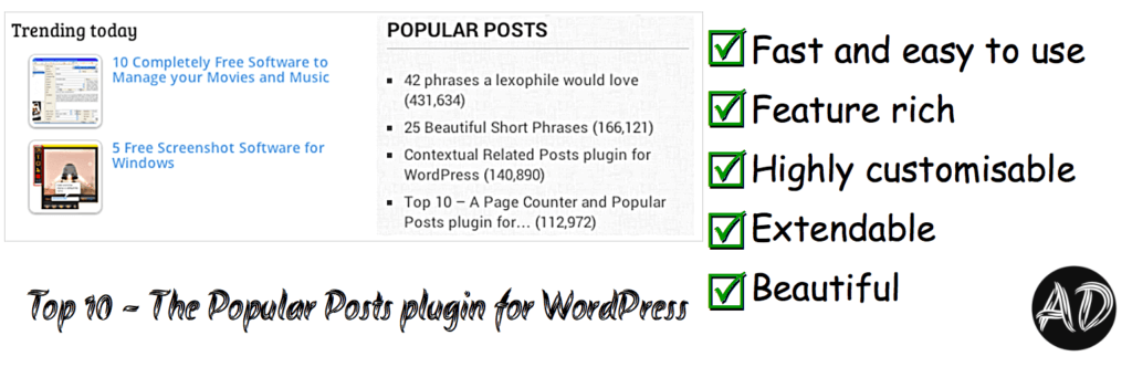 Top 10 - Popular Posts for WordPress