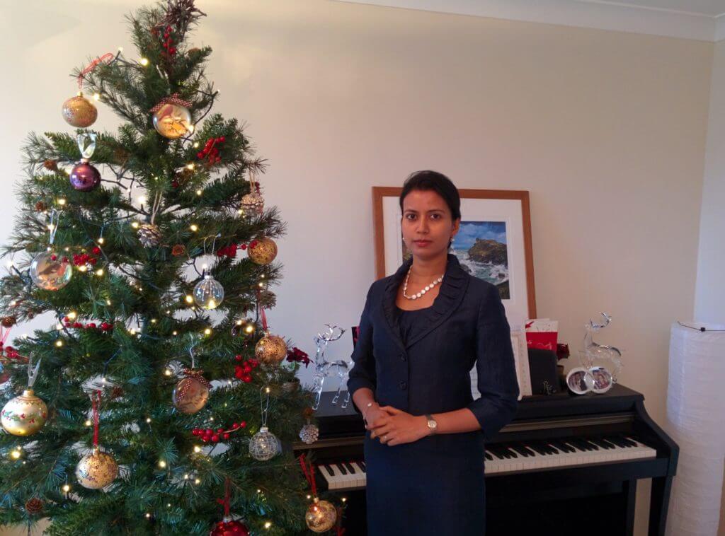 Ashwina and the Christmas tree