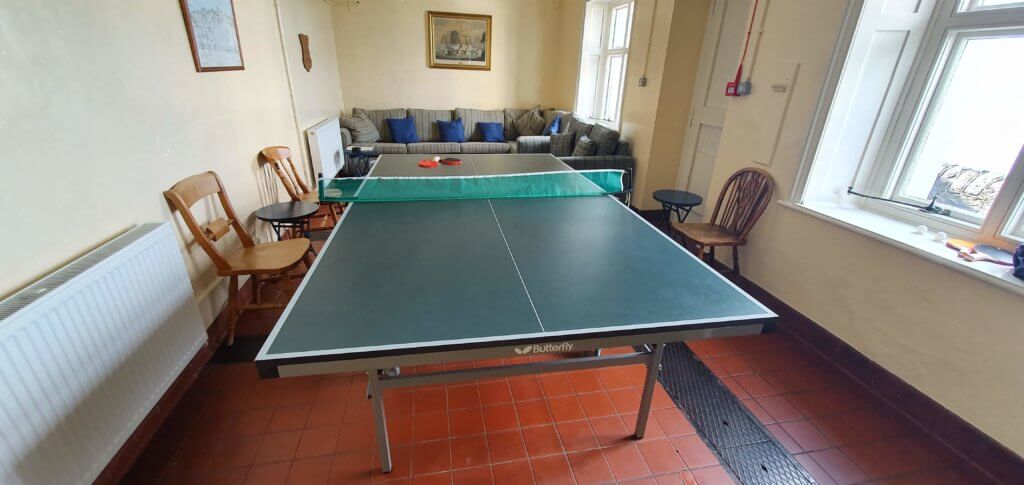 Ping pong table in The Lighthouse Keepers' Cottage