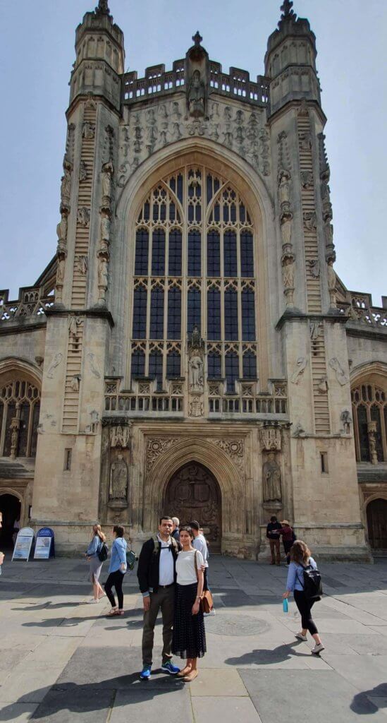 Us in front Bath Abbey