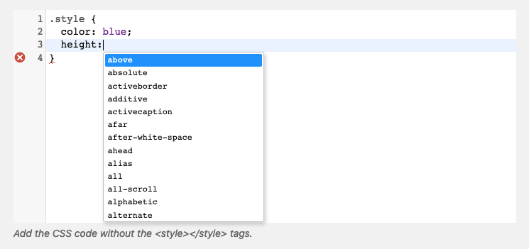 Add to All v1.6.0 code autocomplete