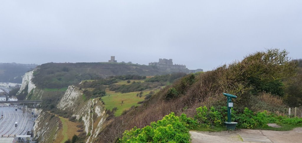 Dover Castle in the distance