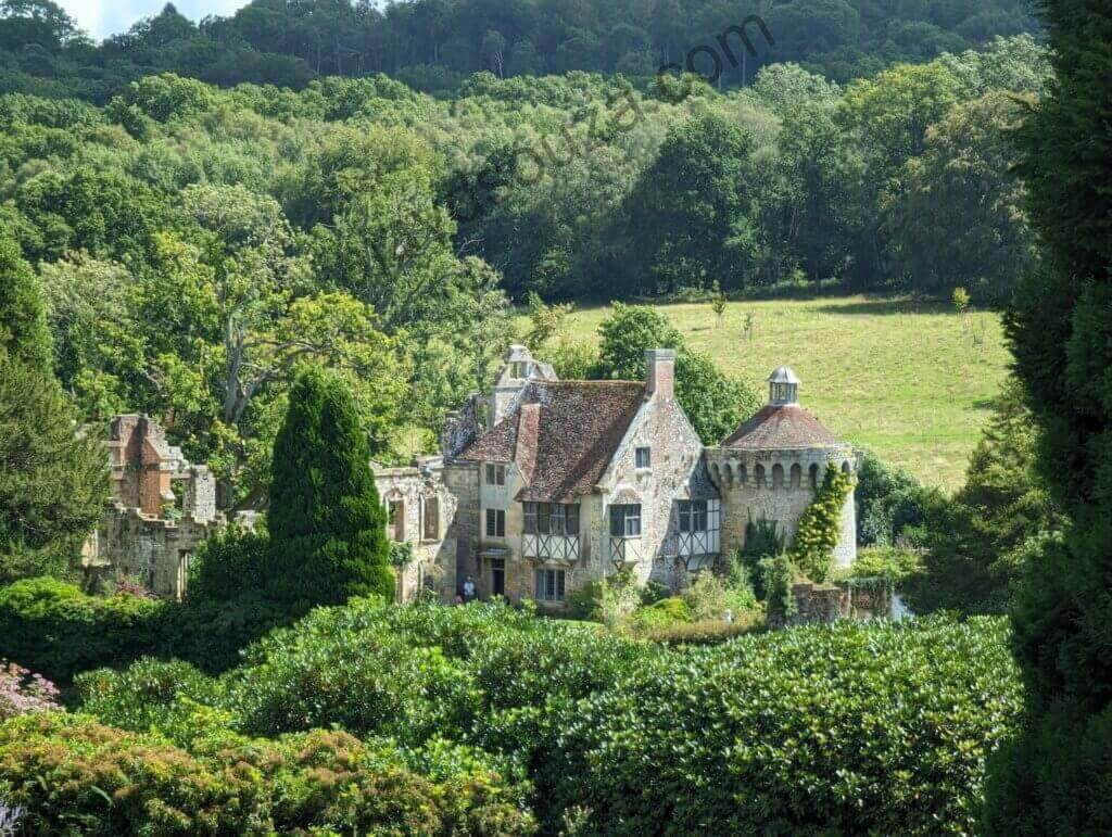 The Old Castle at Scotney Castle from a distance