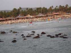 The Crowded Baga Beach